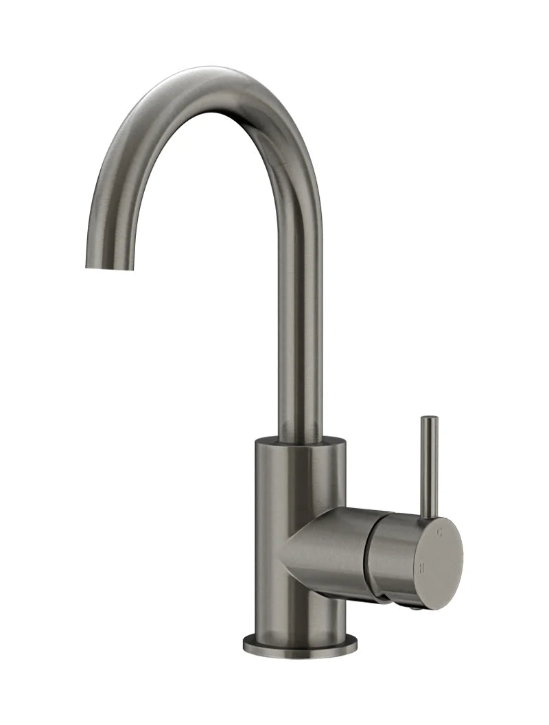 Meir Round Gooseneck Basin Mixer with Cold Start