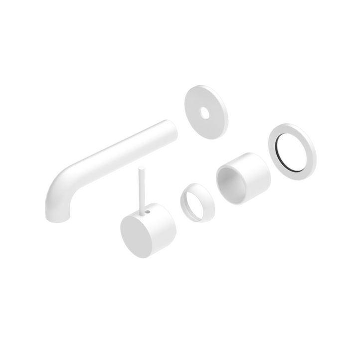 Nero Mecca Wall Basin/Bath Mixer Separate Back Plate Handle Up 120/160/185/230/260mm Trim Kits Only Matte White