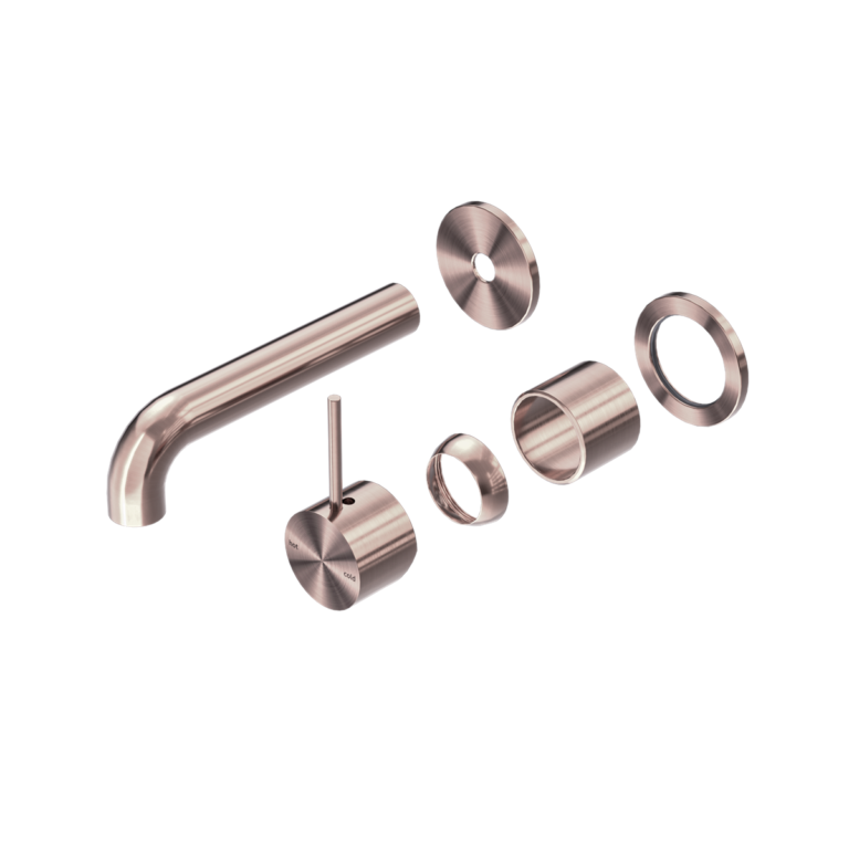 Nero Mecca Wall Basin/Bath Mixer Separate Back Plate Handle Up 120/160/185/230/260mm Trim Kits Only Brushed Bronze