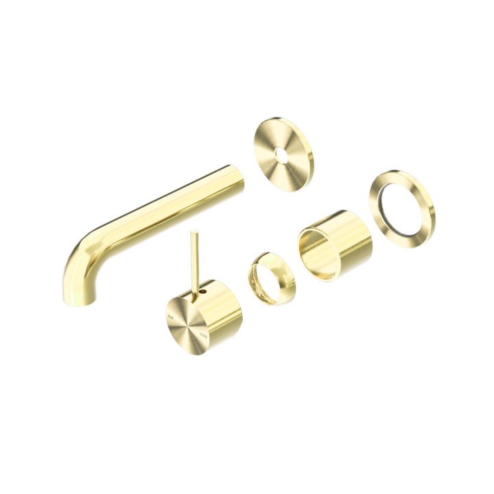 Nero Mecca Wall Basin/Bath Mixer Separate Back Plate Handle Up 120/160/185/230/260mm Trim Kits Only Brushed Gold