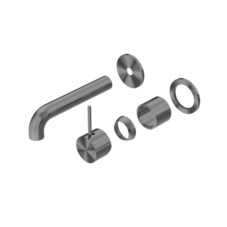 Nero Mecca Wall Basin/Bath Mixer Separate Back Plate Handle Up 120/160/185/230/260mm Trim Kits Only Gun Metal