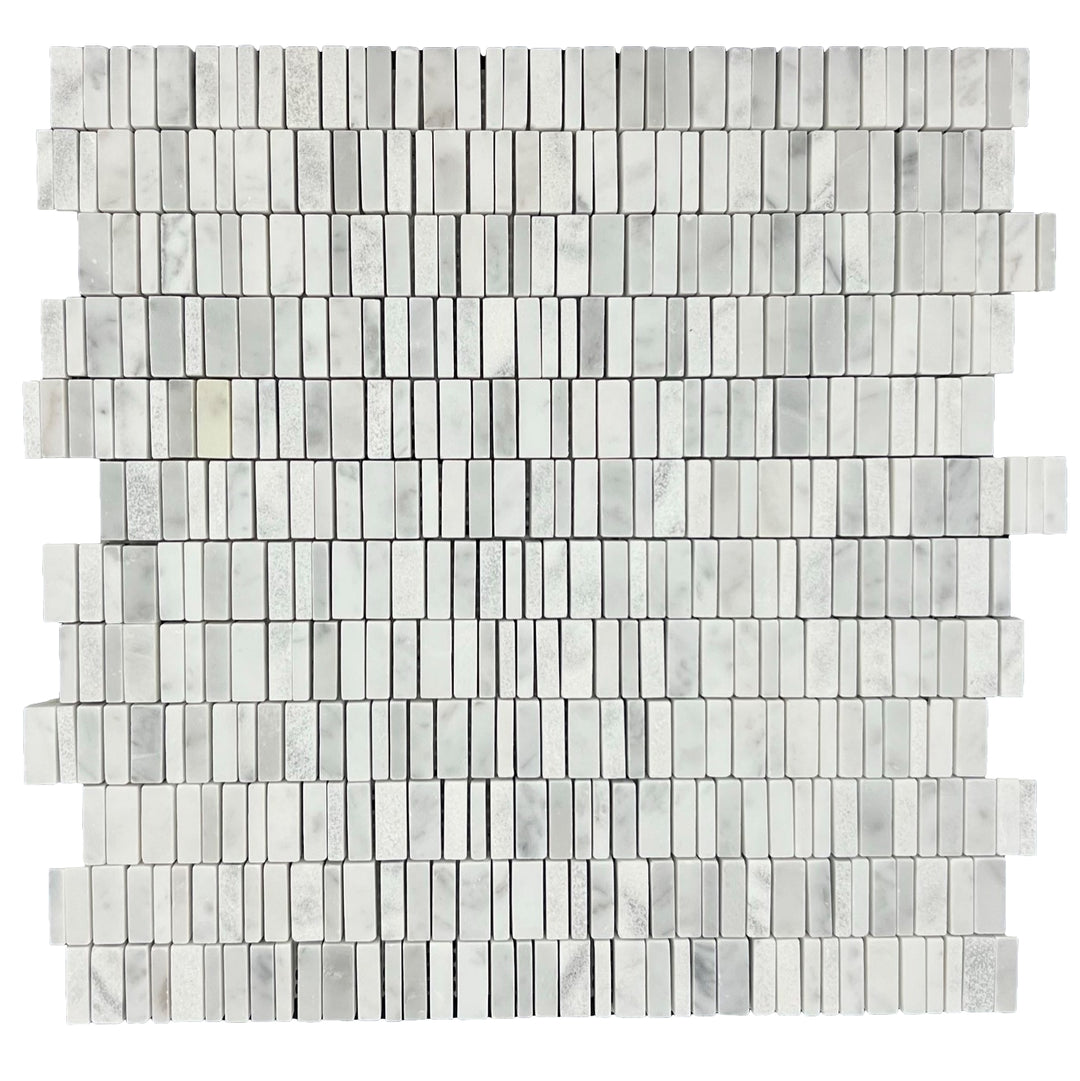 Natural Stone Carrara Mini Interlock Mosaic