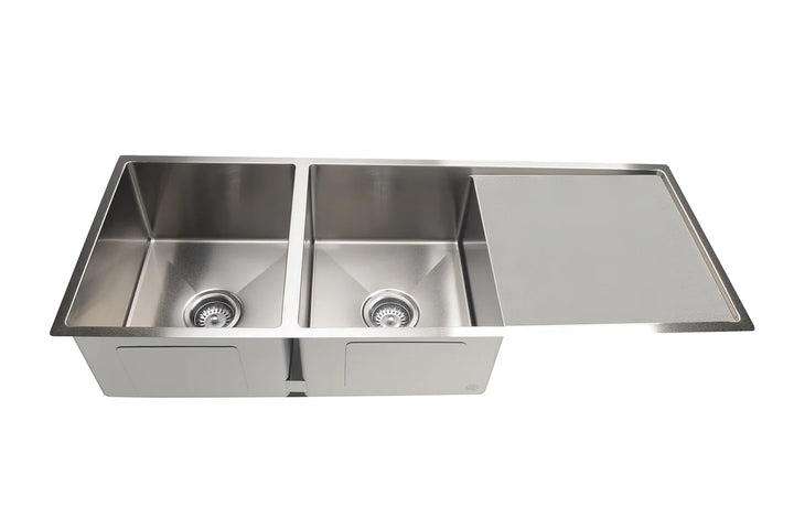 Meir Lavello Kitchen Sink - Double Bowl & Drainboard 1160 x 440 - PVD