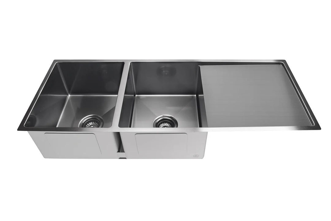 Meir Lavello Kitchen Sink - Double Bowl & Drainboard 1160 x 440 - PVD