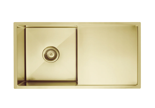 Meir Lavello Kitchen Sink - Single Bowl & Drainboard 840 x 440 - PVD