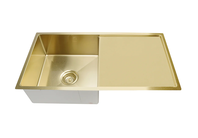 Meir Lavello Kitchen Sink - Single Bowl & Drainboard 840 x 440 - PVD