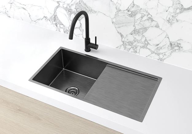 Meir Lavello Kitchen Sink - Single Bowl & Drainboard 840 x 440 - PVD