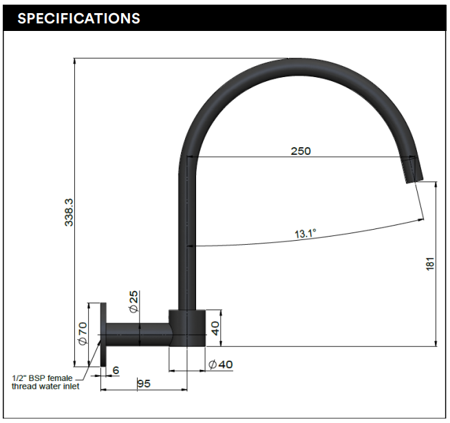 Meir Round High-Rise Swivel Wall Spout