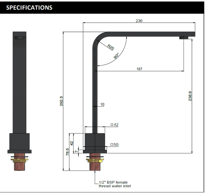 Meir Square High-Rise Swivel Hob Spout