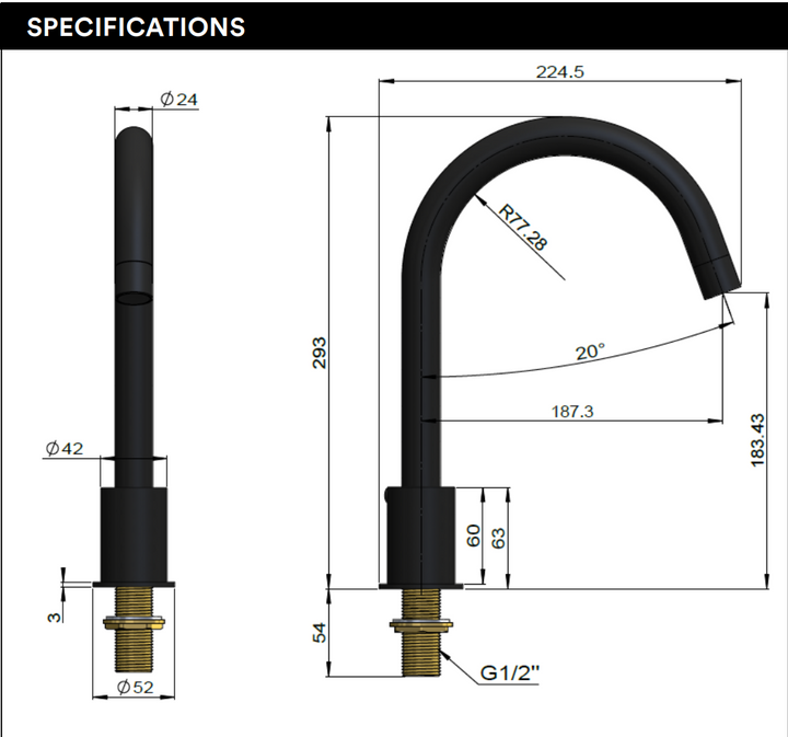 Meir Round Hob Mounted Swivel Spout