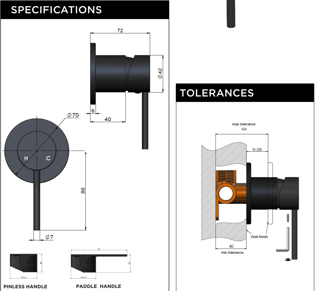 Meir Round Wall Mixer Trim Kit (In-Wall Body Not Included)