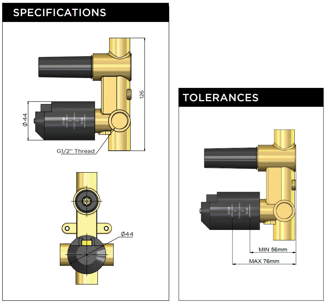 Meir Diverter Mixer In-Wall Body (Trim Kit Not Included)