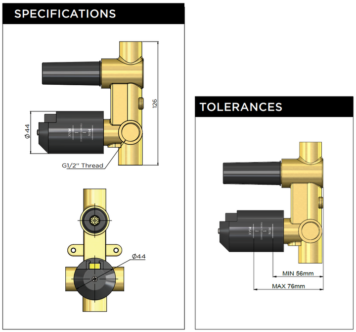 Meir Diverter Mixer In-Wall Body (Trim Kit Not Included)