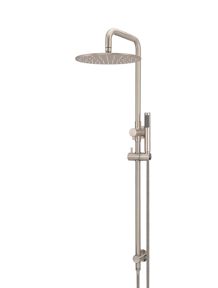 Meir Round Combination Shower Rail, 200mm Rose, Single Function Hand Shower