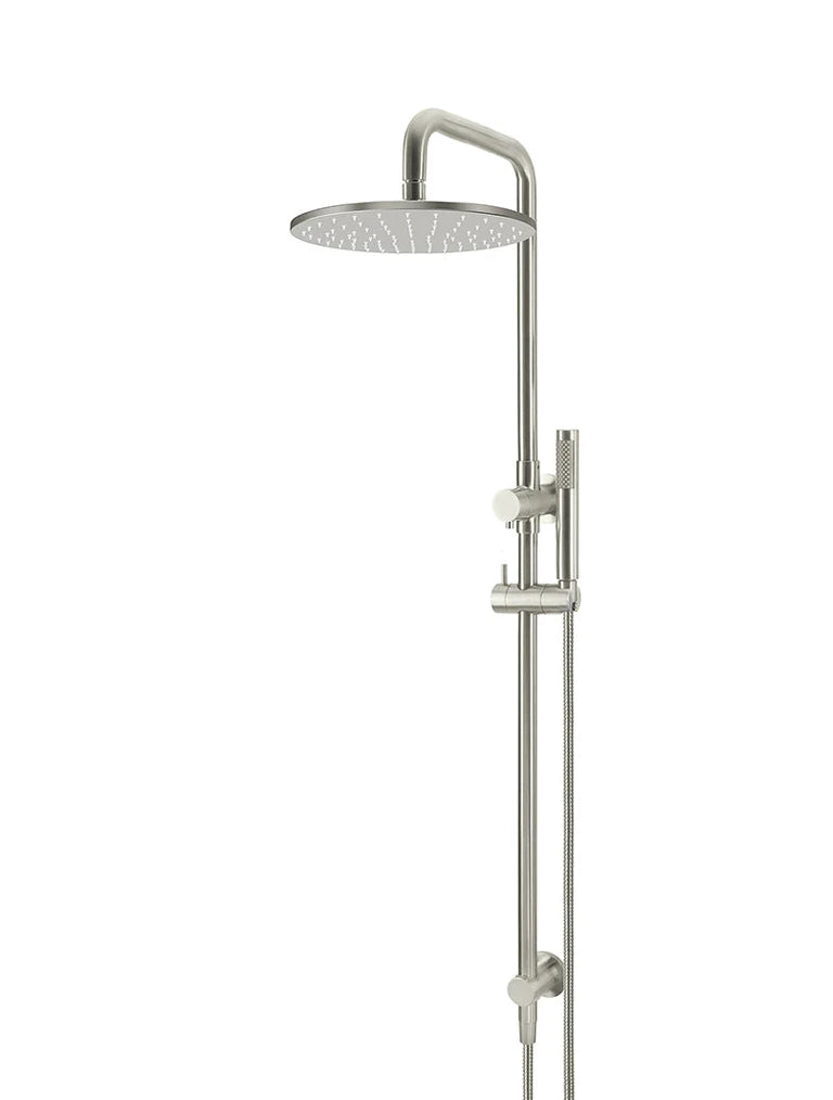 Meir Round Combination Shower Rail, 200mm Rose, Single Function Hand Shower