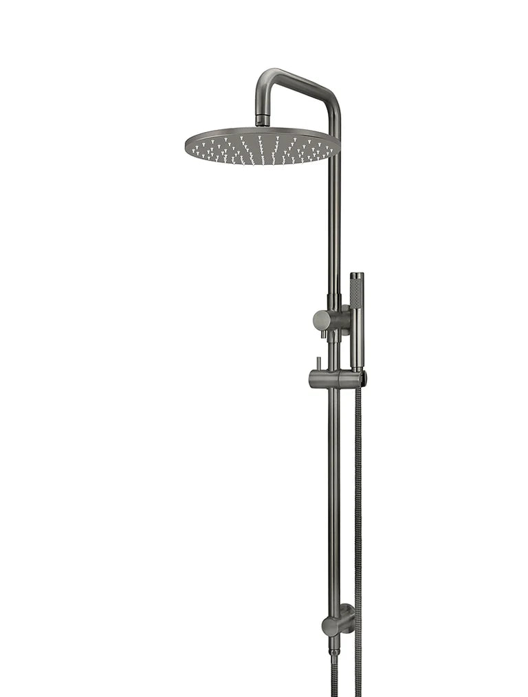 Meir Round Combination Shower Rail, 200mm Rose, Single Function Hand Shower