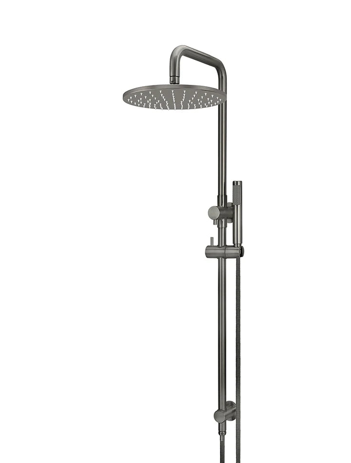 Meir Round Combination Shower Rail, 200mm Rose, Single Function Hand Shower