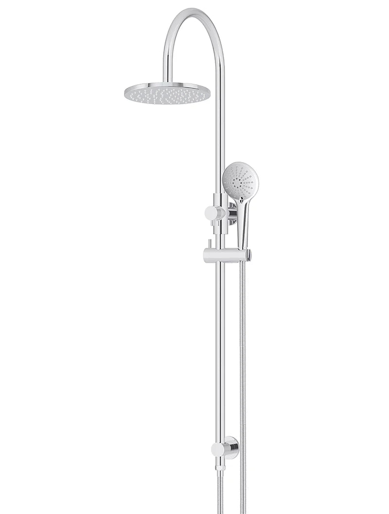 Meir Round Gooseneck Shower Set With 200mm/300mm Rose, One/Three-Function Hand Shower