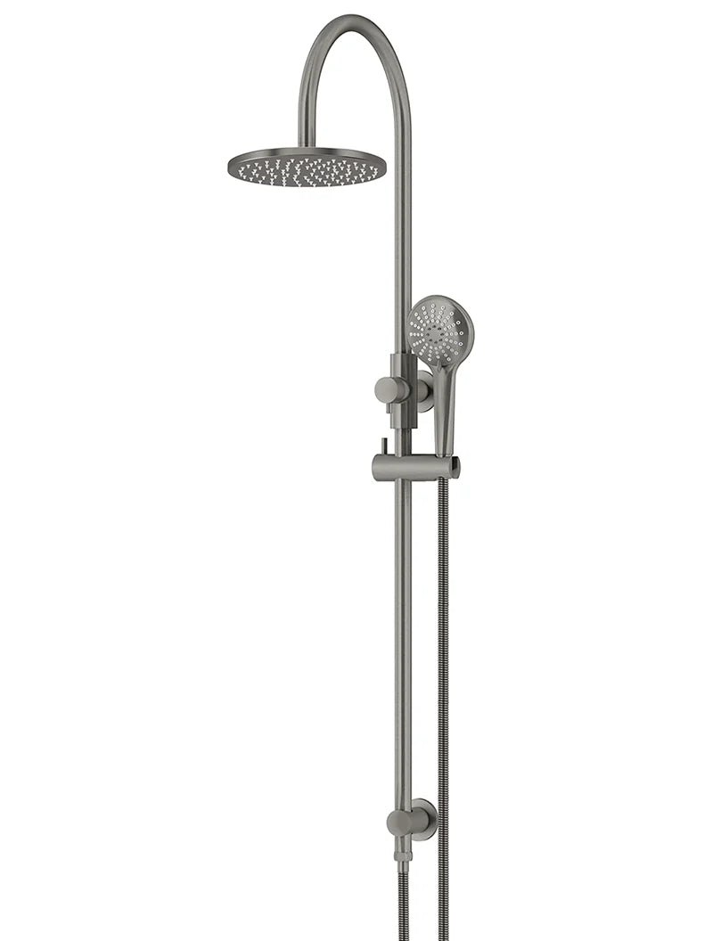 Meir Round Gooseneck Shower Set With 200mm/300mm Rose, One/Three-Function Hand Shower