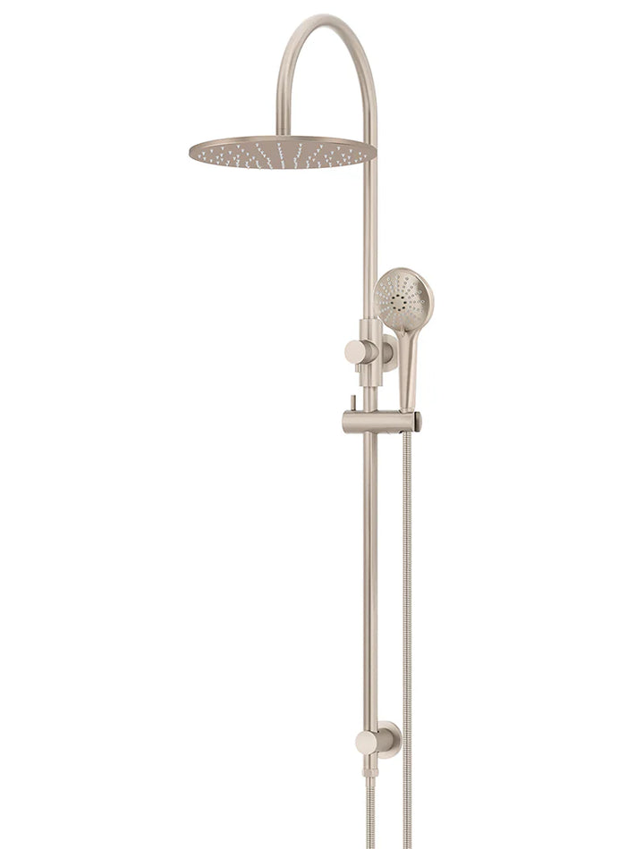 Meir Round Gooseneck Shower Set With 200mm/300mm Rose, One/Three-Function Hand Shower