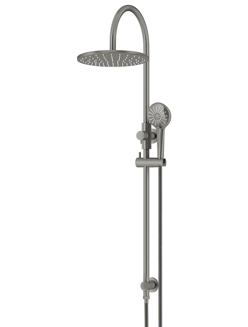 Meir Round Gooseneck Shower Set With 200mm/300mm Rose, One/Three-Function Hand Shower