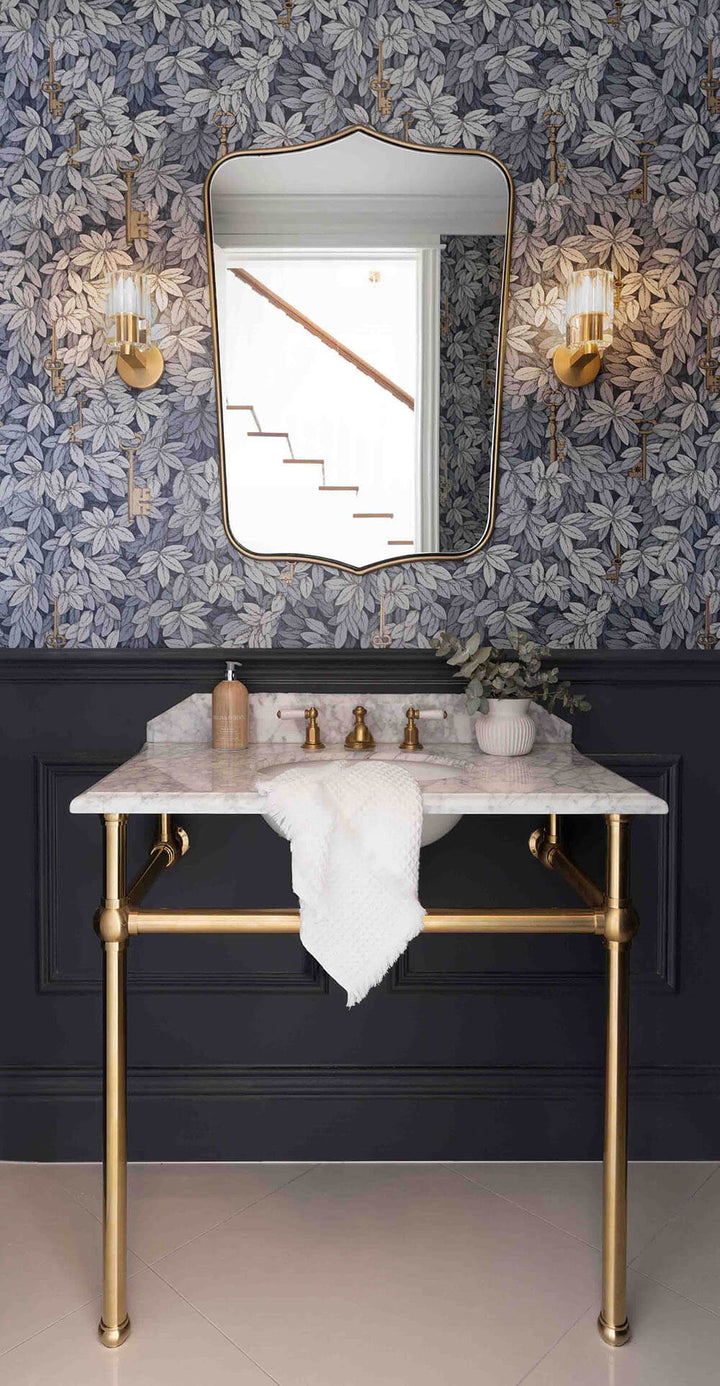 Turner Hastings Mayer Basin Stand With 90 x 55 Real Carrara Marble Top - Brushed Brass