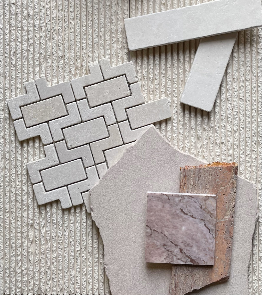Maze Crema Marfil Tumbled Mosaic