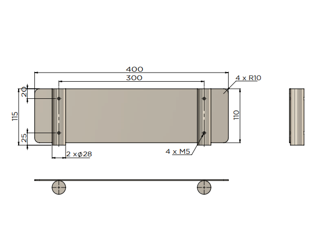 Meir Curvaé Shower Shelf 400mm