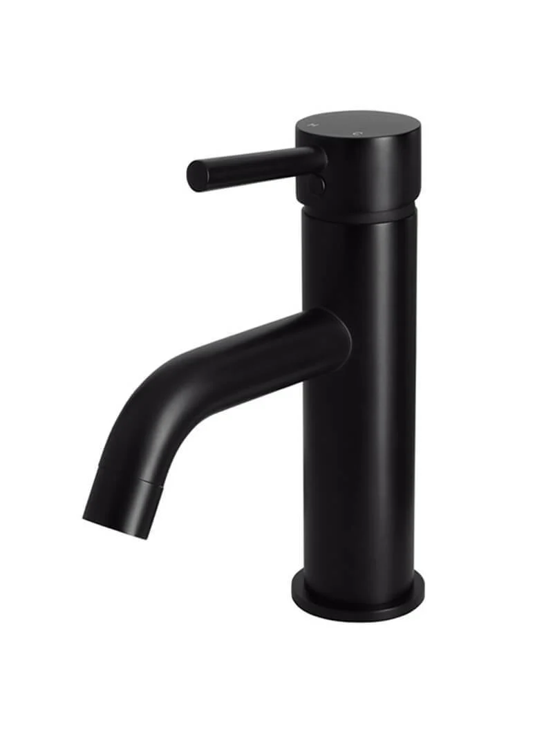 Meir Round Curved Basin Mixer Matte Black