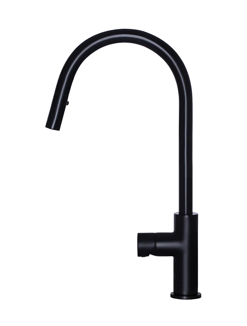 Meir Round Pinless Piccola Pull Out Kitchen Mixer Tap Matte Black