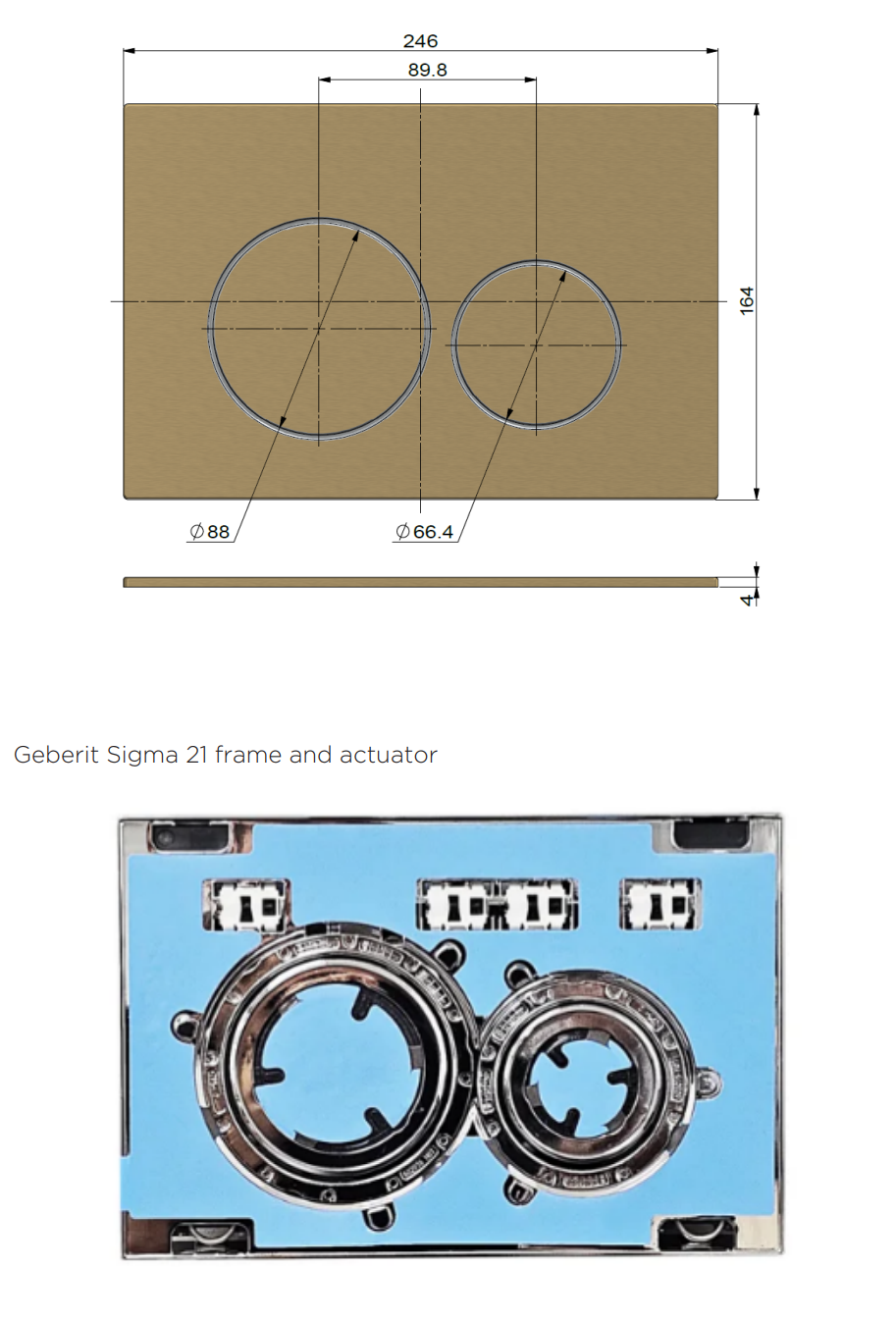 Meir Sigma 21 Dual Flush Plates to suit Geberit