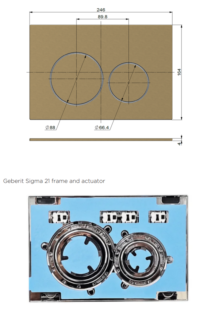 Meir Sigma 21 Dual Flush Plates to suit Geberit