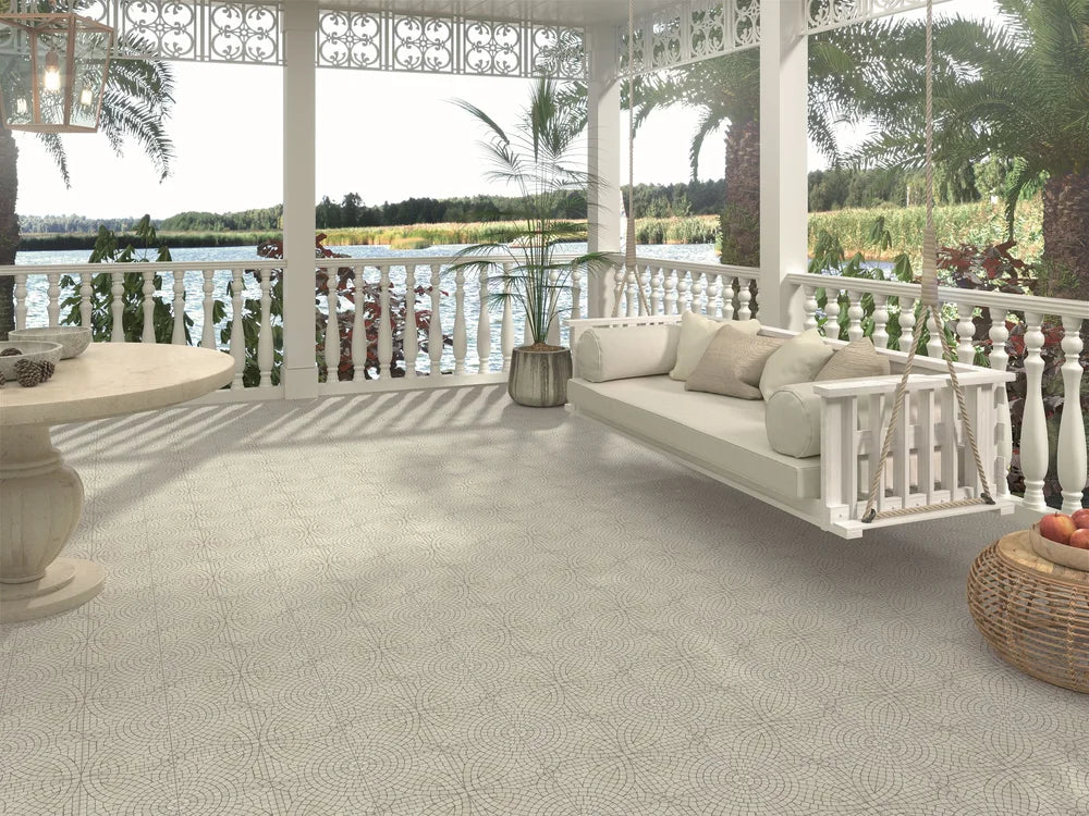 Mikron Delos White Textured Tile 200x200mm
