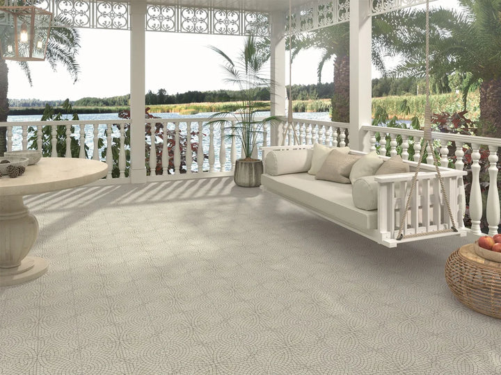Mikron Delos White Textured Tile 200x200mm