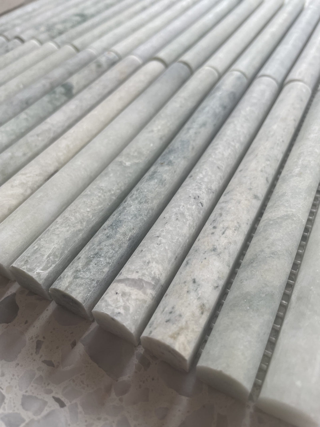 Ming Green Honed Mini Flutes Mosaic