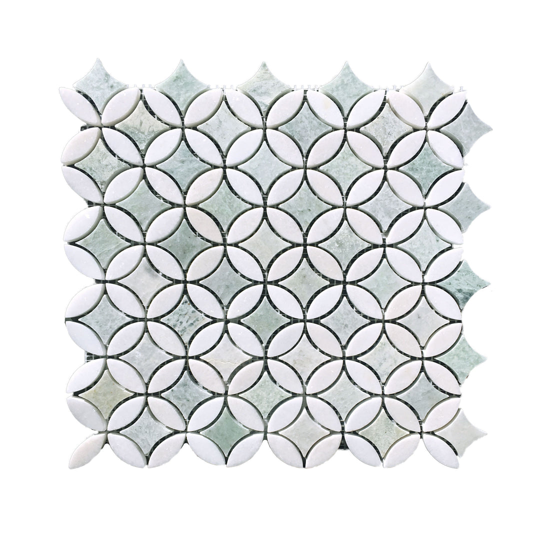Calgary Ming Green and Thassos Honed Mosaic
