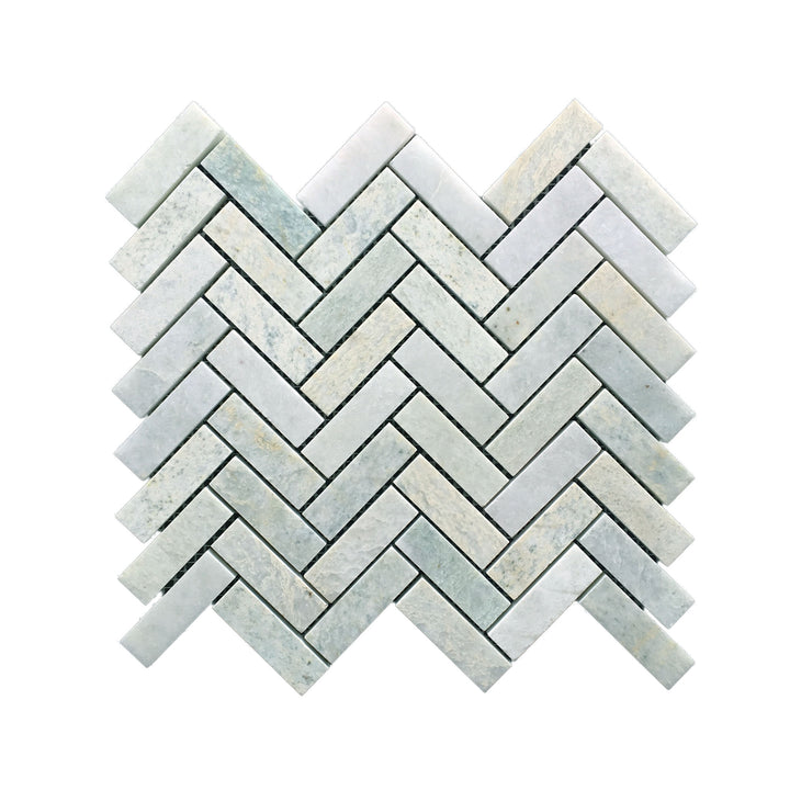 Ming Green Honed Herringbone Mosaic