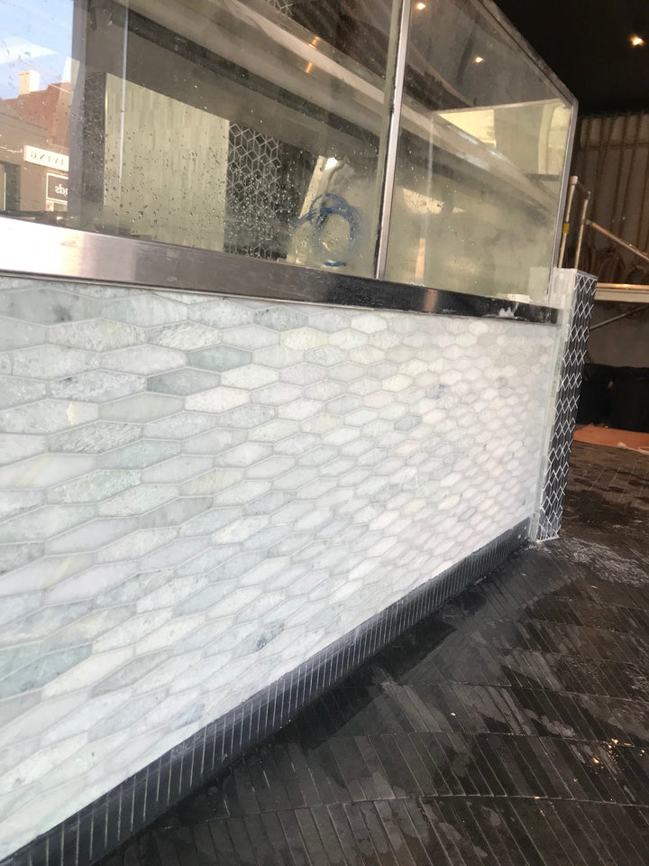 Ming Green Honed Long Hexagon Mosaic