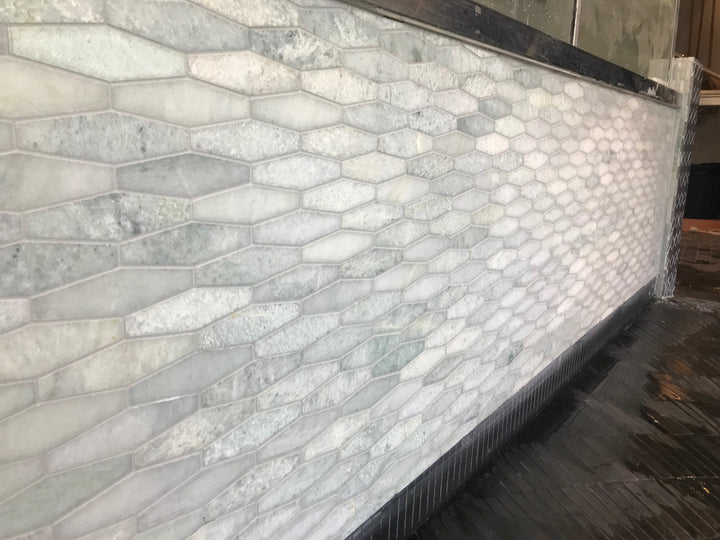 Ming Green Honed Long Hexagon Mosaic