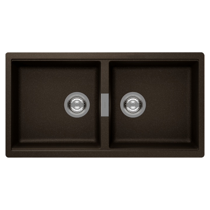 Abey Schock Horizont Double Bowl Undermount Bronze