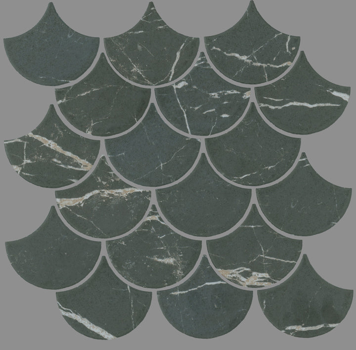 Nordic Nero Marquina Fan Fishscale Matt 80mm