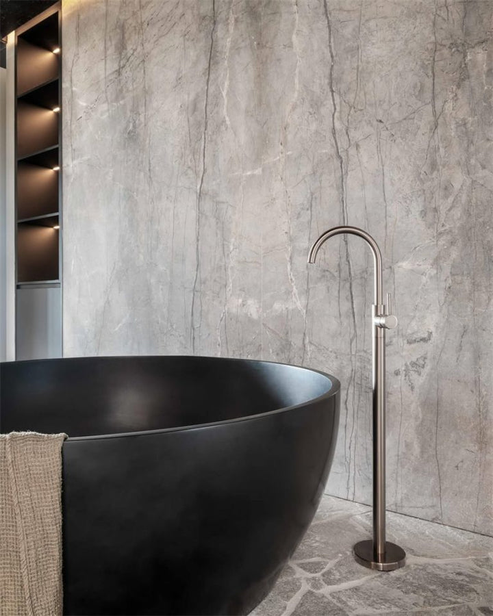 Nero Mecca Freestanding Bath Mixer Brushed Nickel