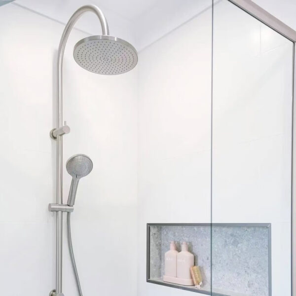 Nero Mecca Twin Shower With Air Shower Brushed Nickel