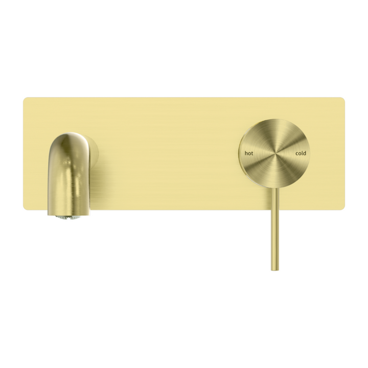 Nero Mecca Wall Basin/Bath Mixer Brushed Gold