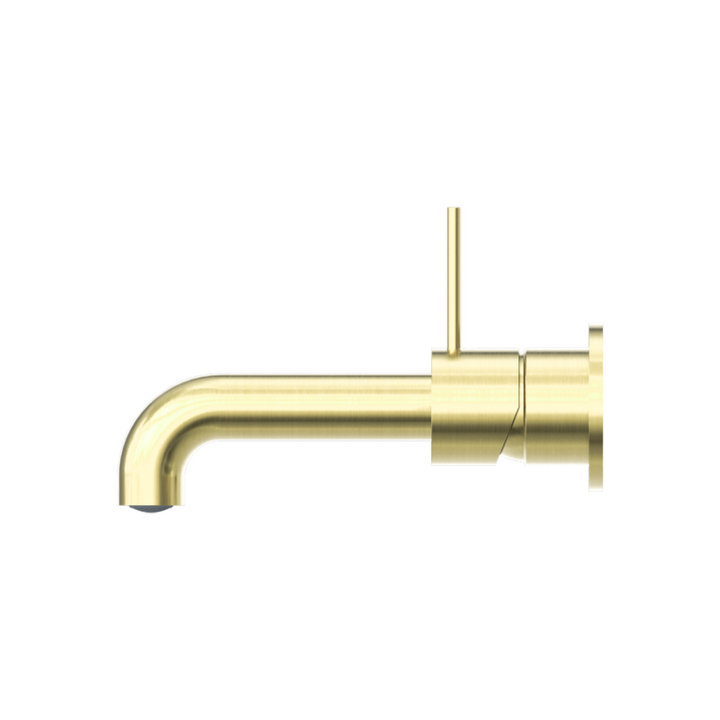 Nero Mecca Wall Basin/Bath Mixer Separate Back Plate Handle Up 120/160/185/230/260mm Brushed Gold