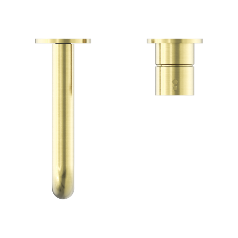 Nero Mecca Wall Basin/Bath Mixer Separate Back Plate Handle Up 120/160/185/230/260mm Brushed Gold