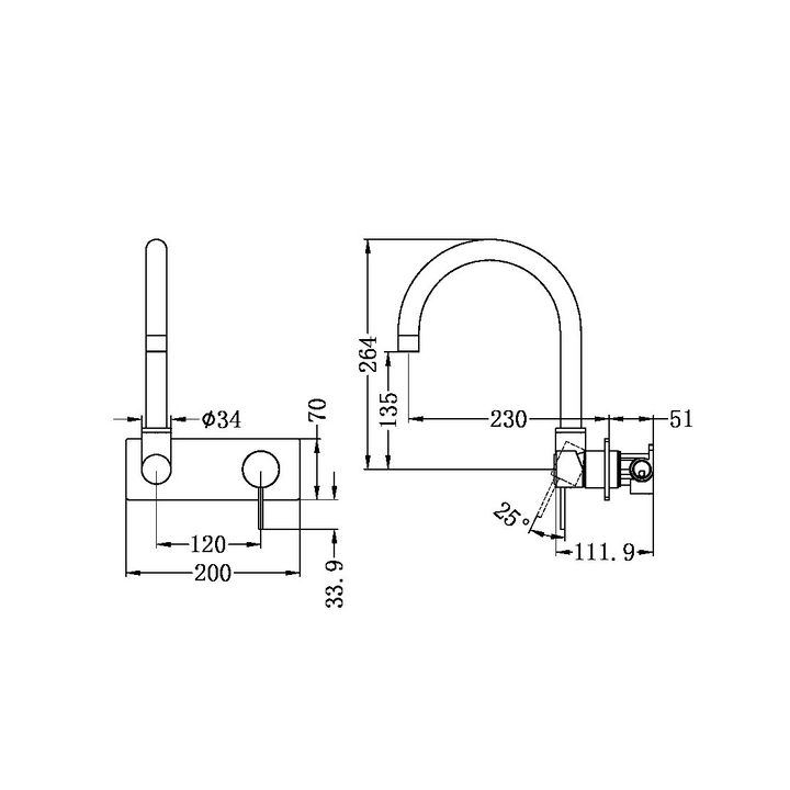 Nero Mecca Wall Basin/Bath Mixer Swivel Spout