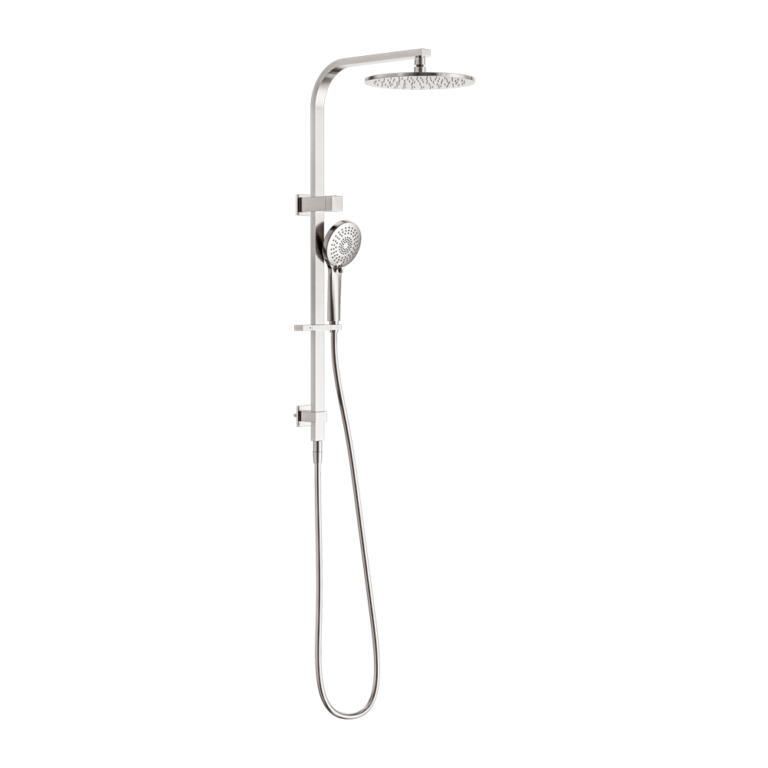 Nero Bianca Twin Shower Brushed Nickel