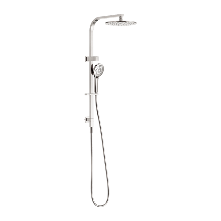 Nero Bianca Twin Shower Brushed Nickel
