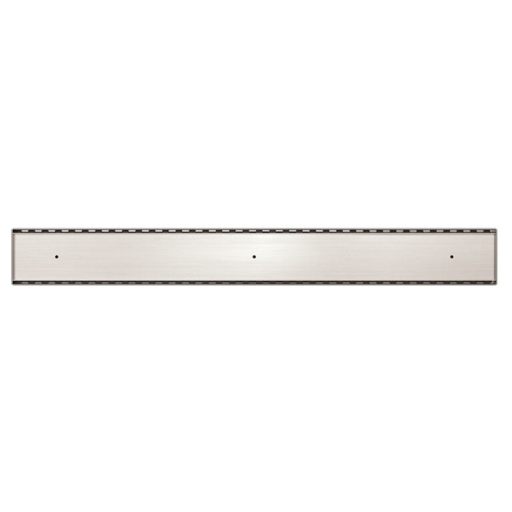 Nero Tile Insert V Channel Floor Grate 89mm Outlet With Hole Saw Brushed Nickel